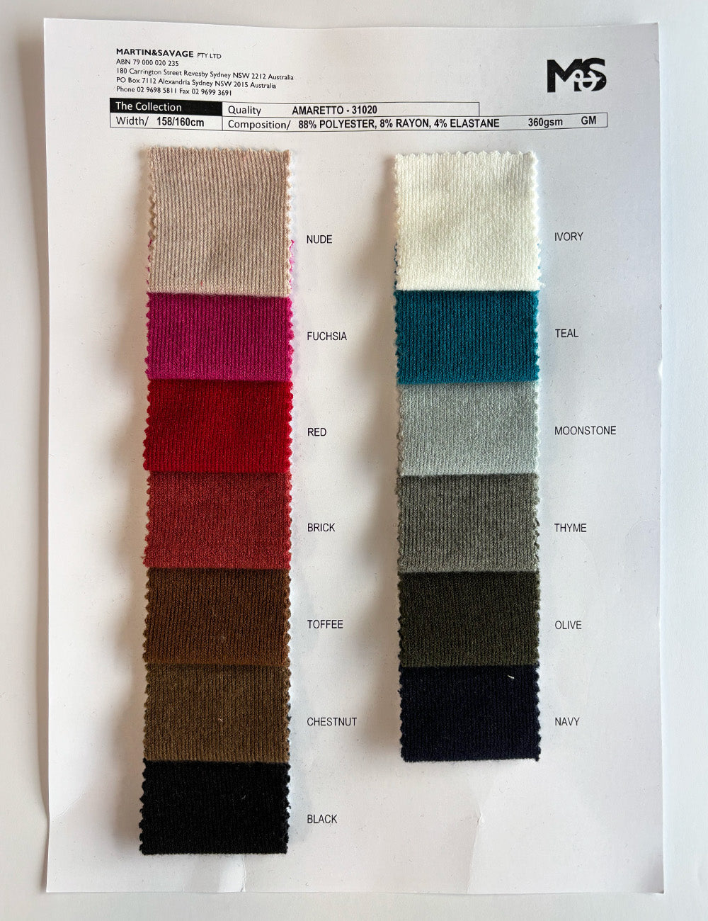 Colour Card | Amaretto