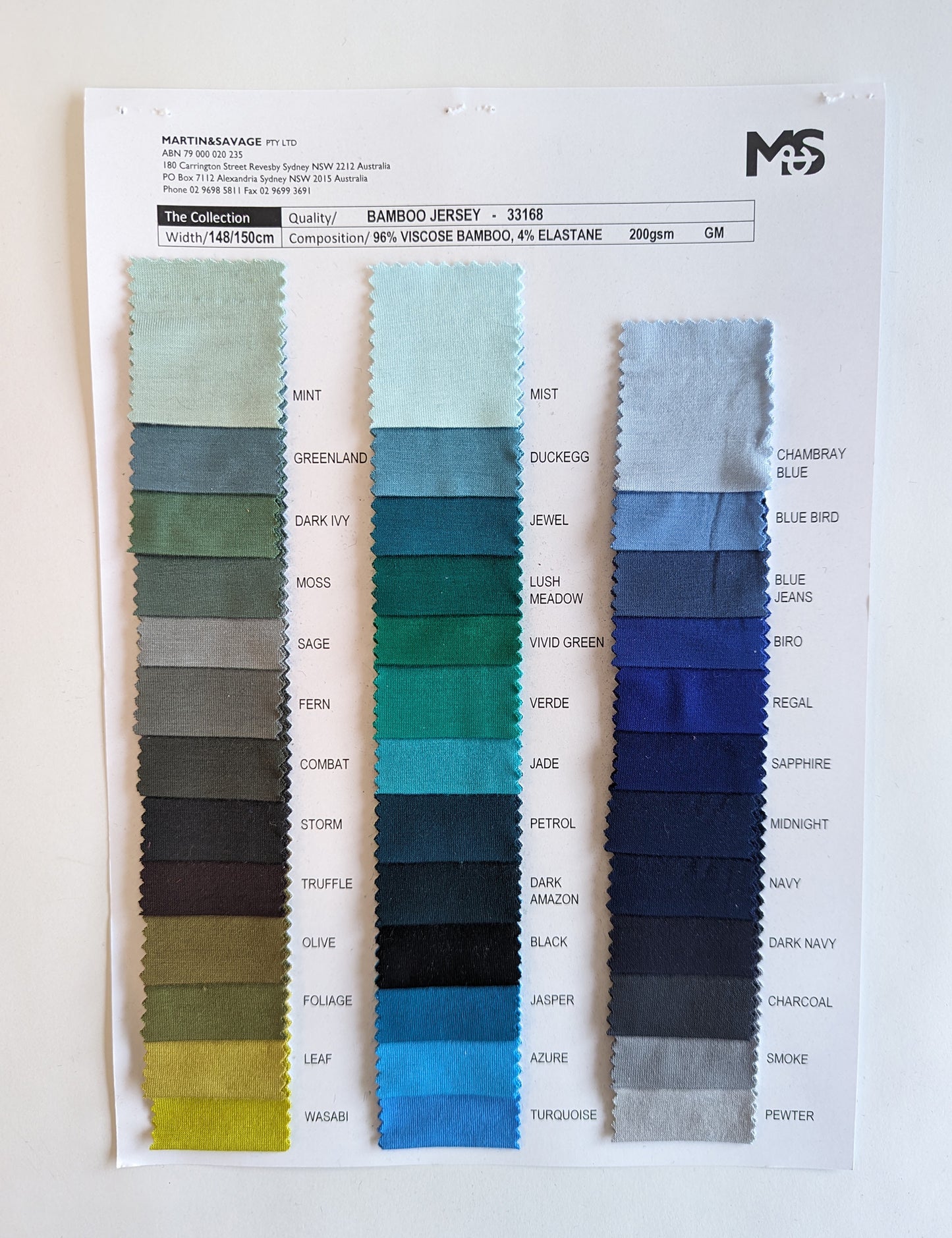 Colour Card