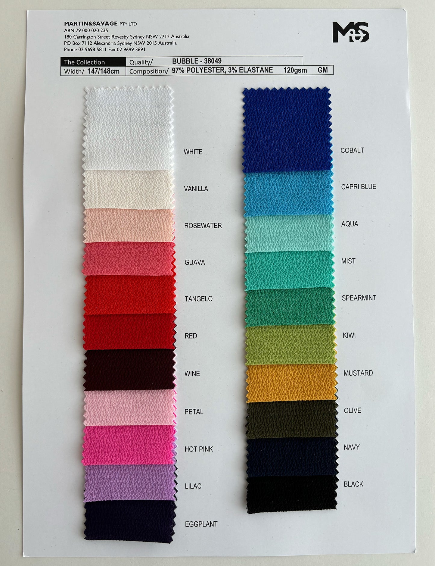 Colour Card