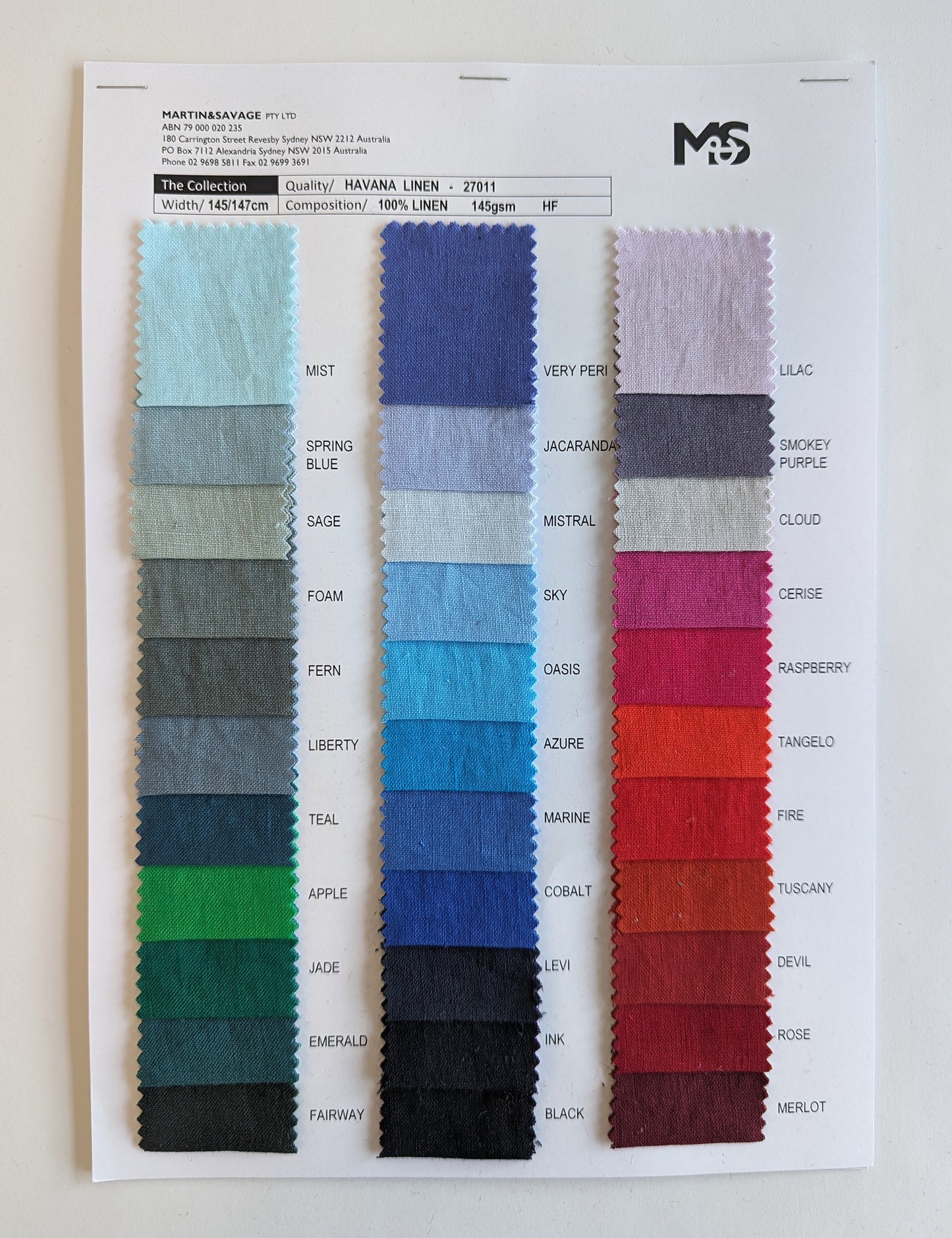 Colour Card