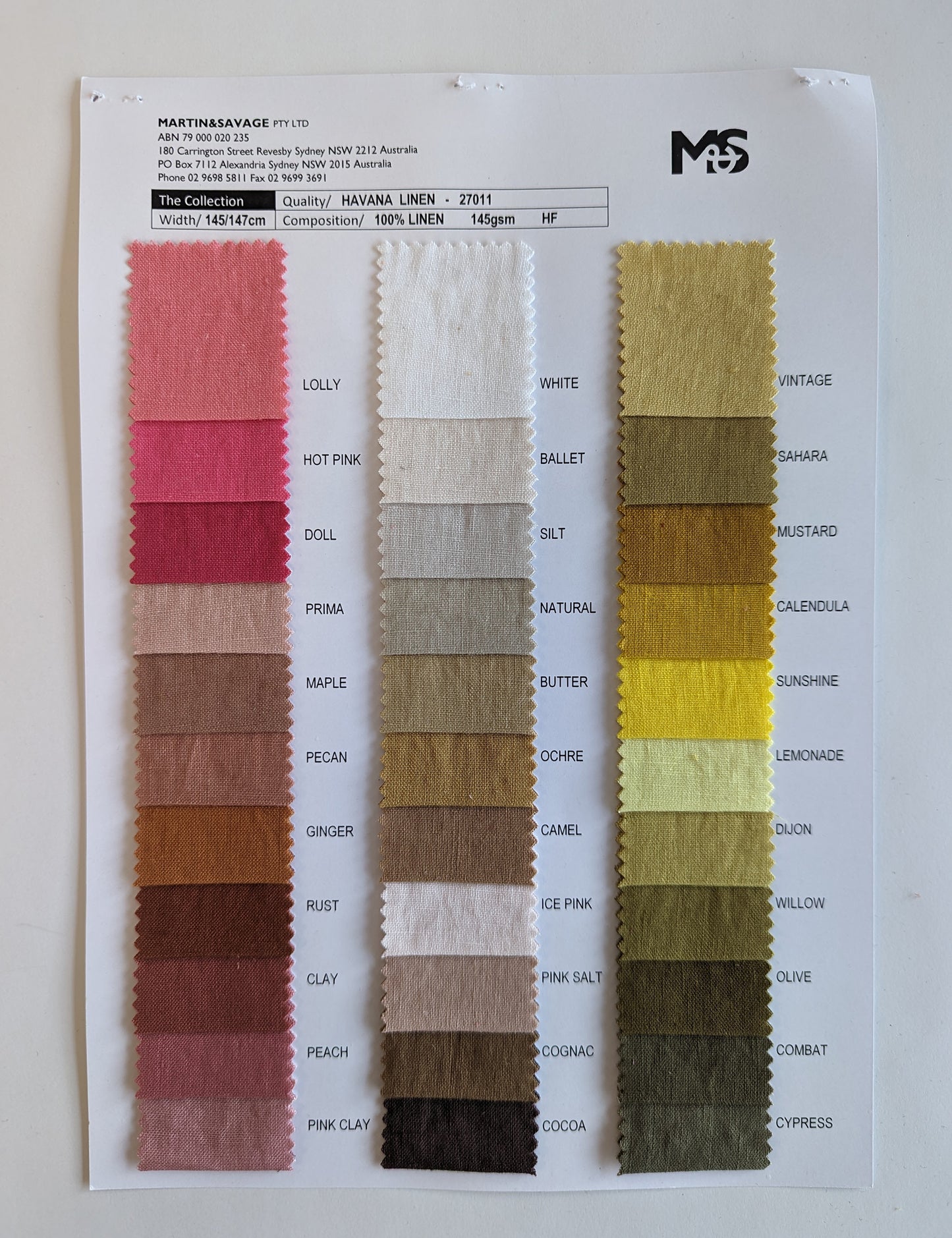 Colour Card