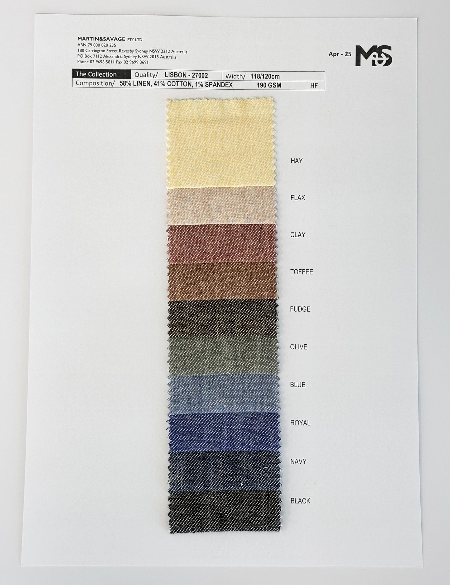 Colour Card