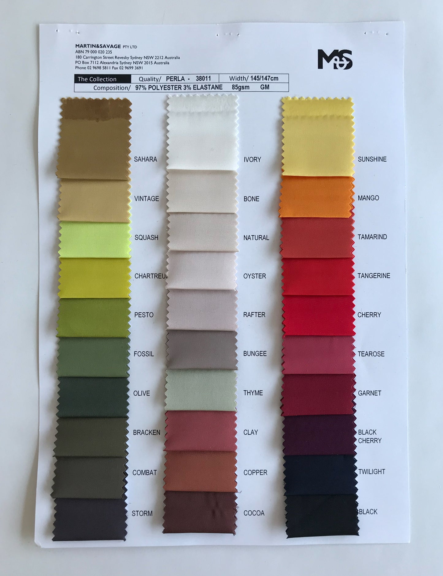 Colour Card