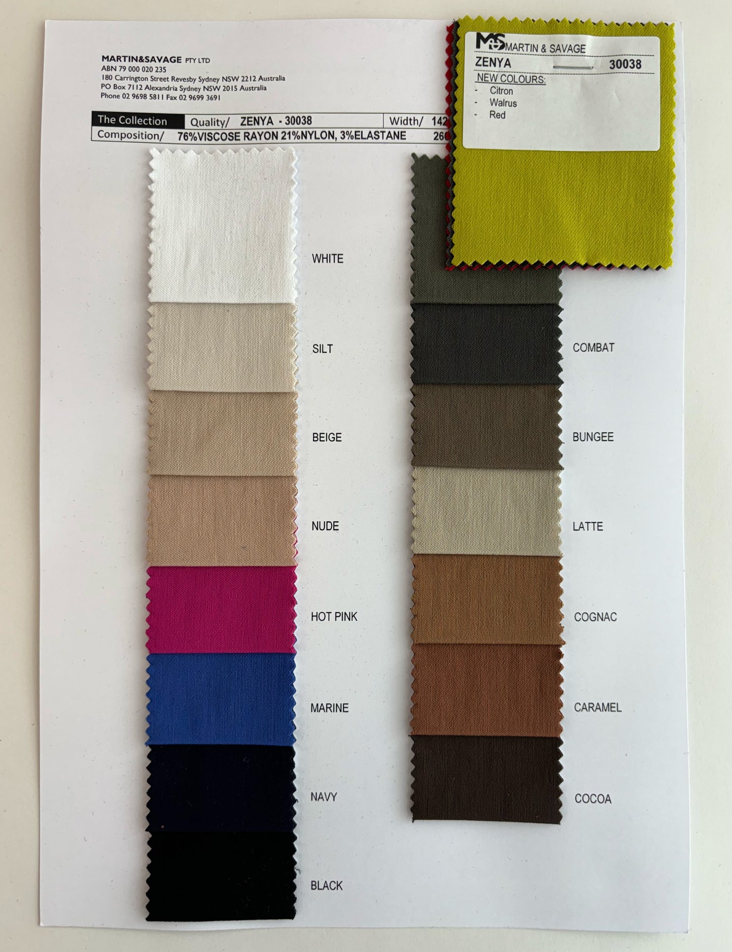 Colour Card | Zenya