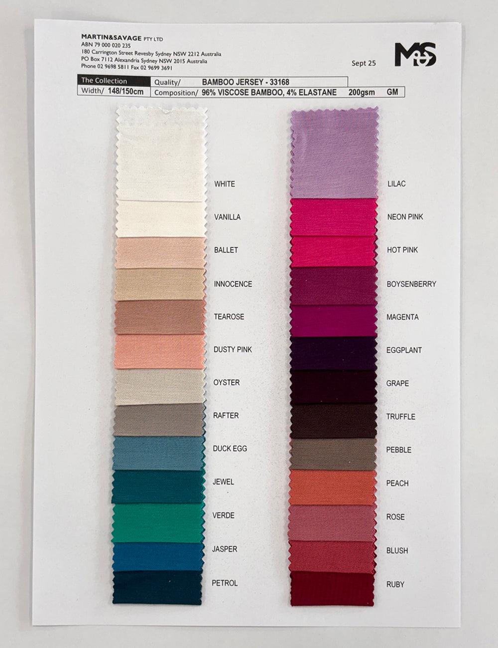 Colour Card