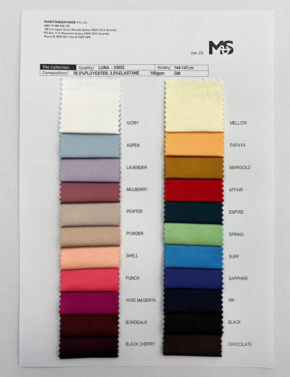 Colour Card