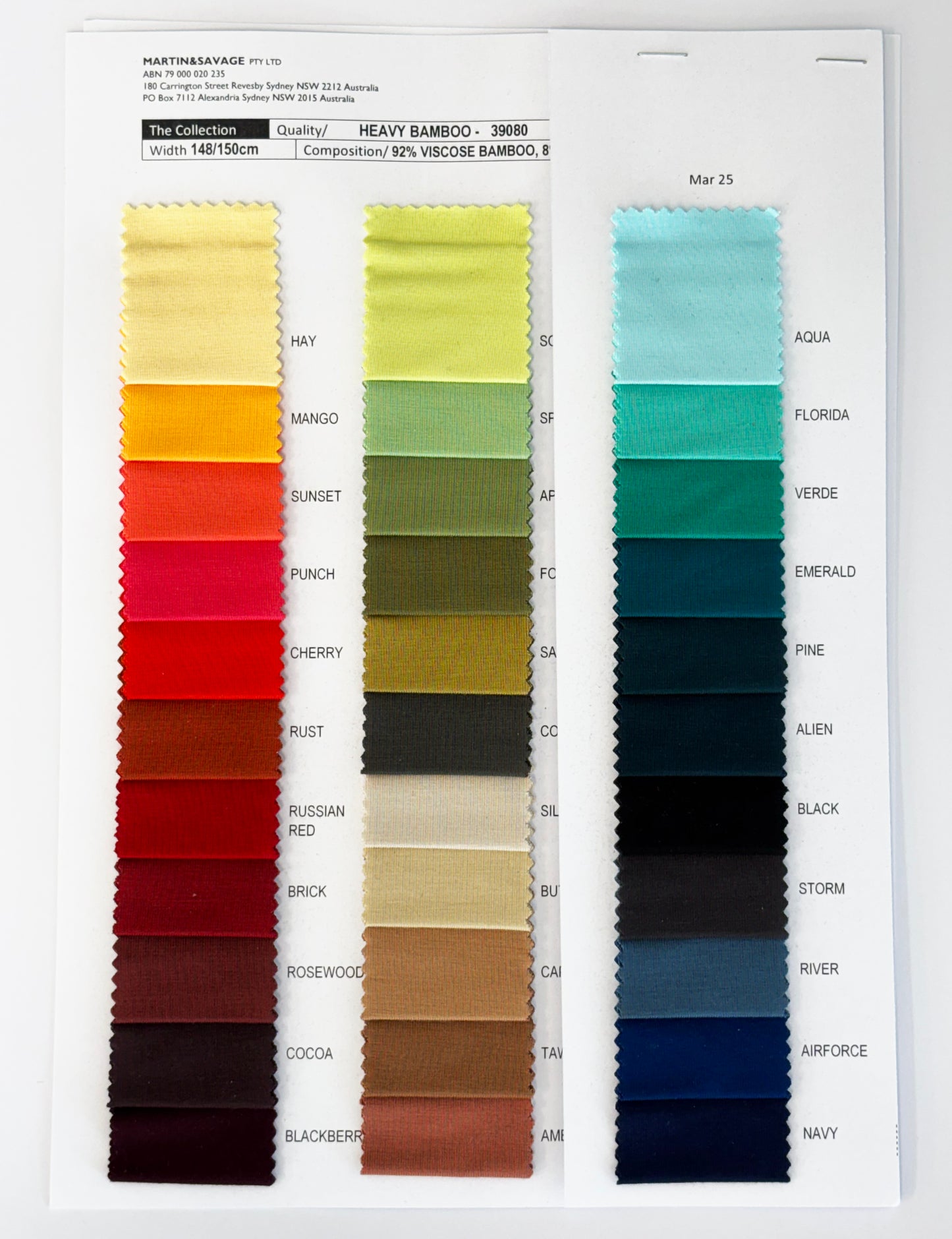 Colour Card | Heavy Bamboo