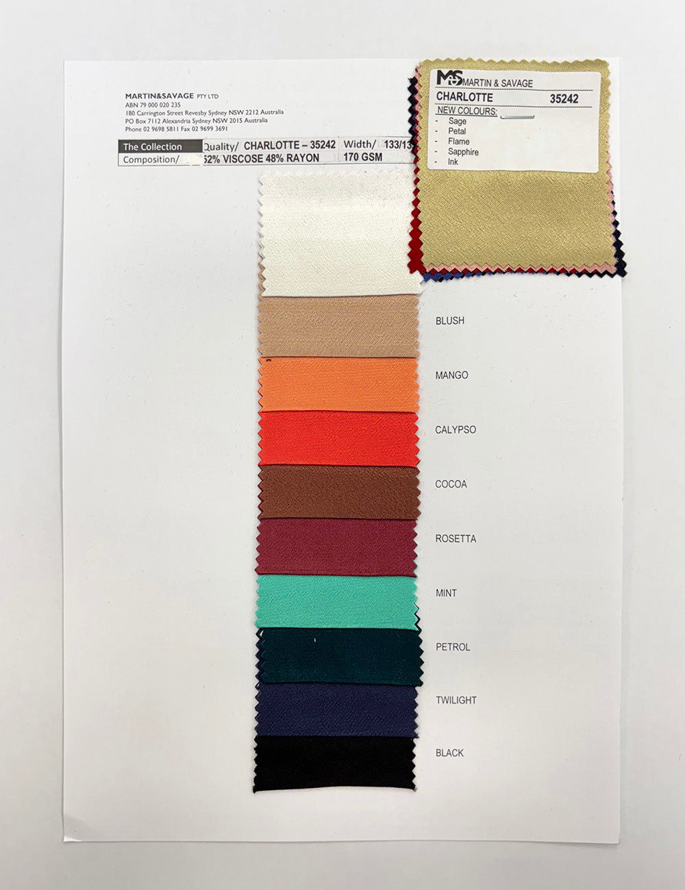 Colour Card | Charlotte