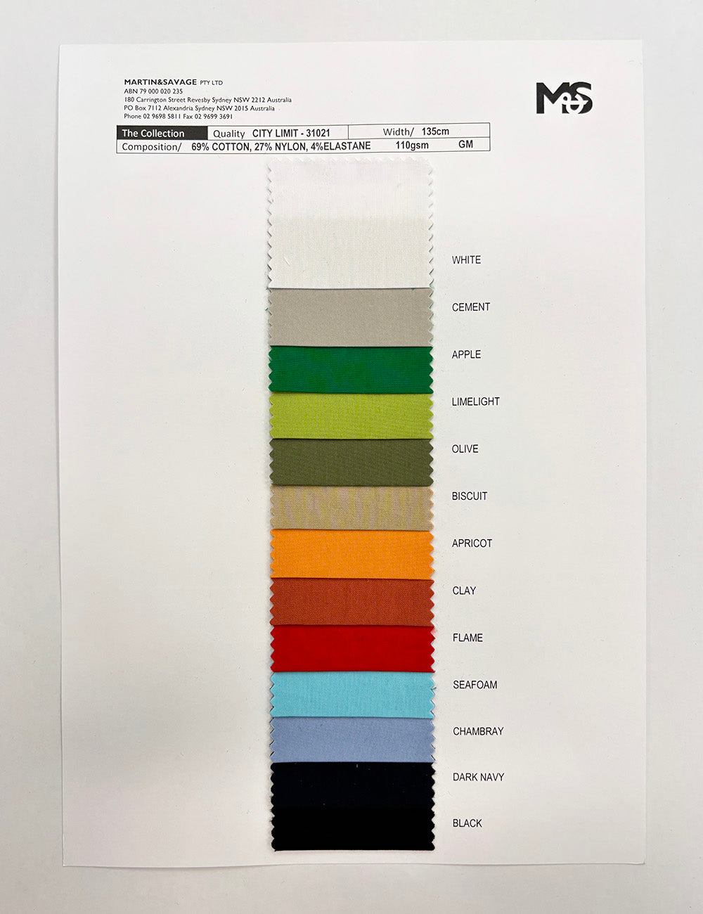 Colour Card | City Limit