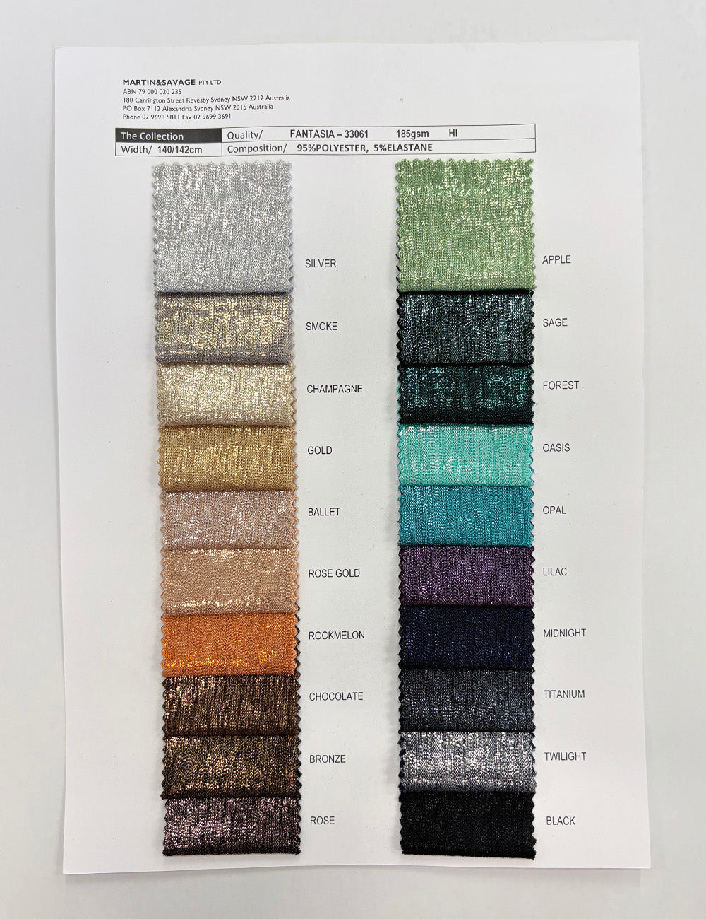 Colour Card | Fantasia