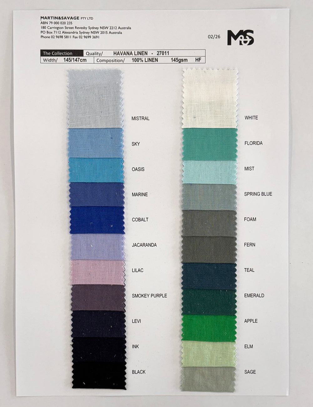 Colour Card
