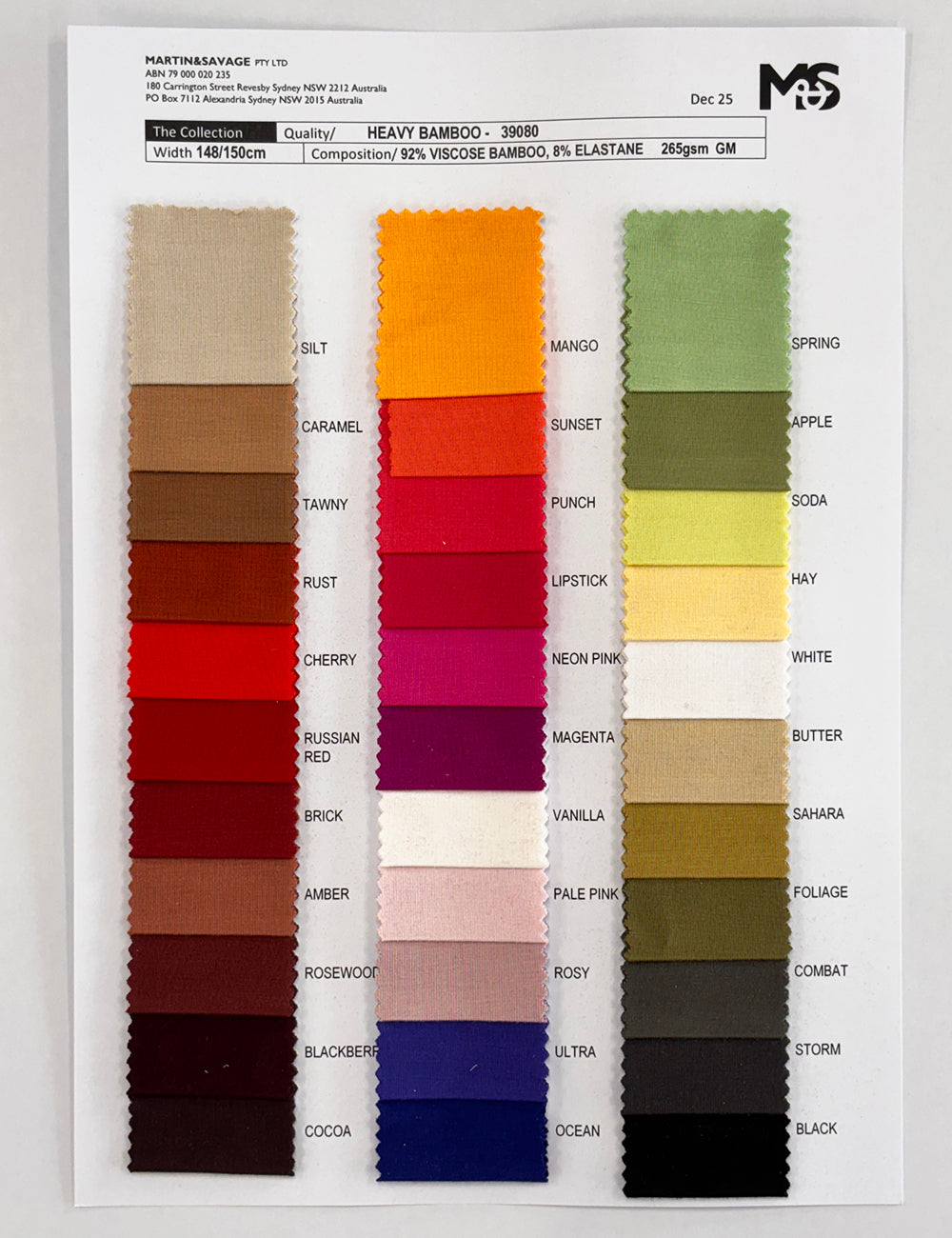 Colour Card