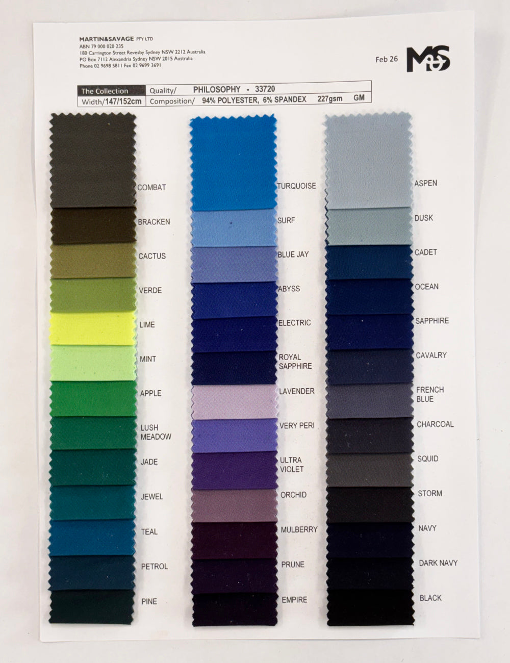 Colour Card