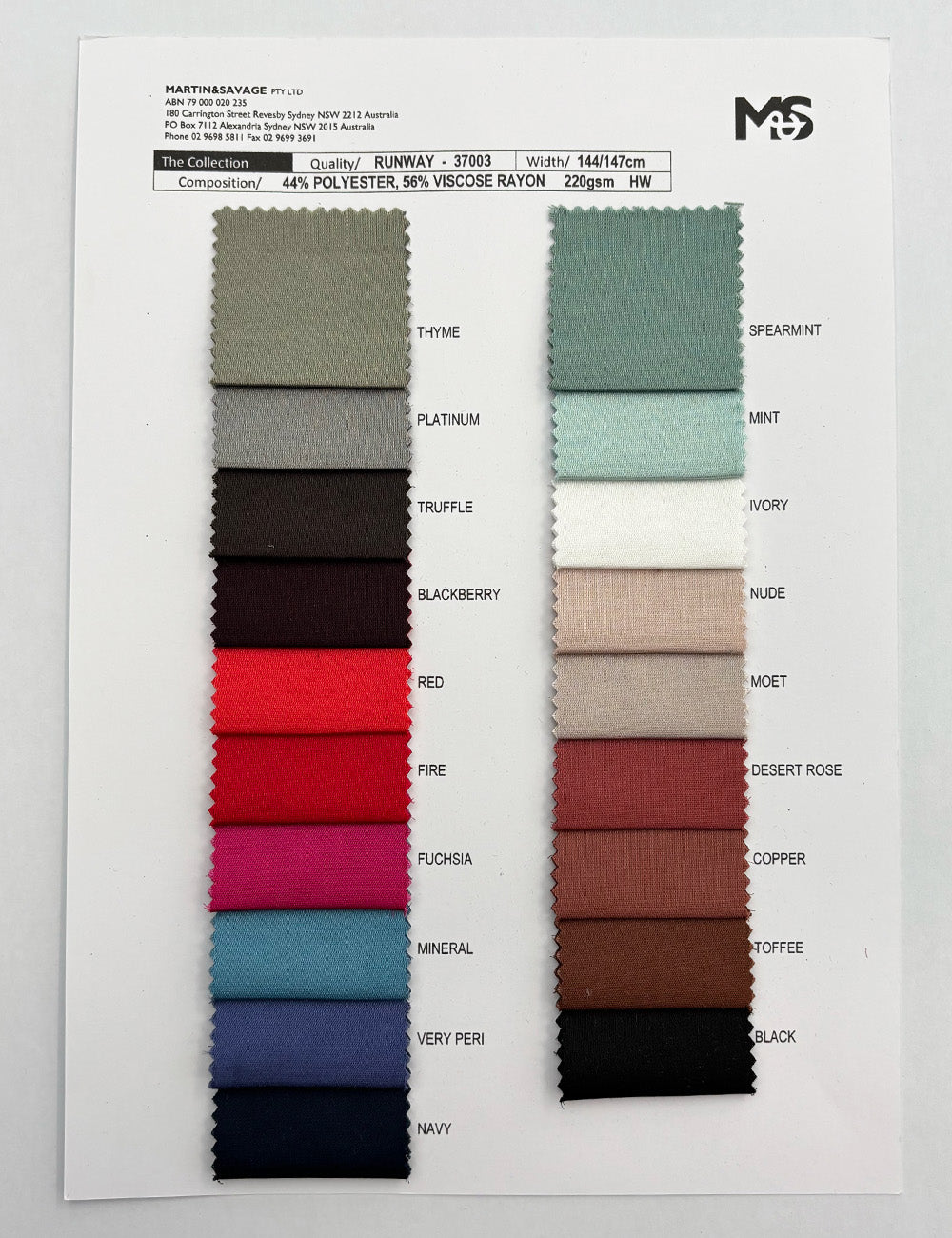 Colour Card